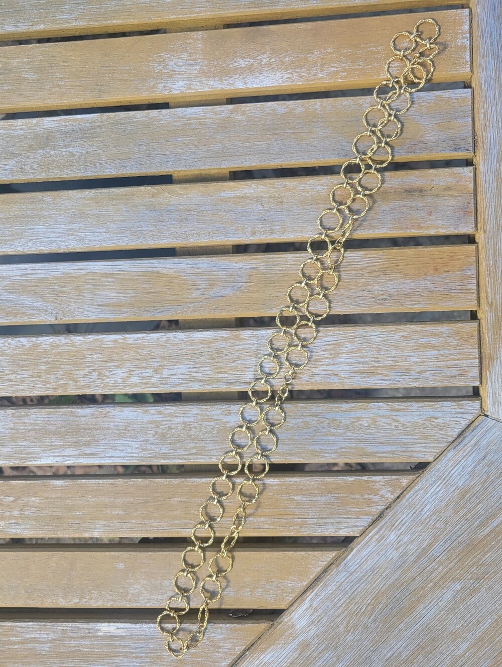 Gold Tone Circle Chain Necklace